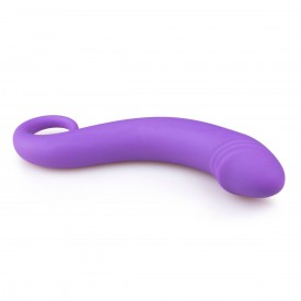 Фиолетовый анальный фаллоимитатор Curved Dong - 17,5 см.