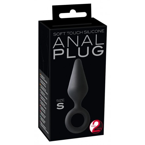 Чёрная анальная пробка Soft Touch Plug S - 12,1 см.