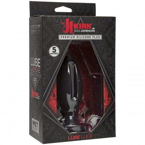 Чёрная анальная пробка Kink Wet Works Lube Luge Premium Silicone Plug 5" - 12,7 см.