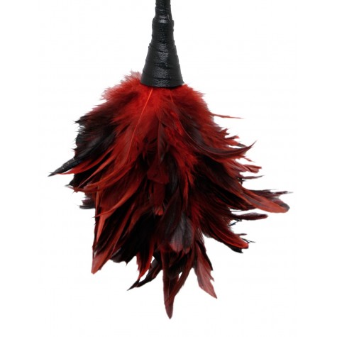 Кисточка с красно-чёрными пёрышками FRISKY FEATHER DUSTER - 36 см.