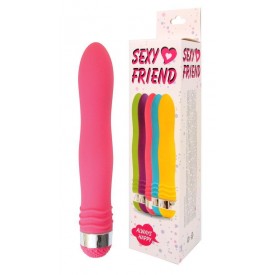 Розовый эргономичный вибратор Sexy Friend - 17,5 см.